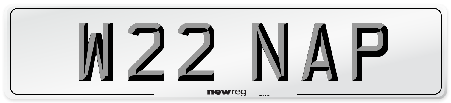 W22 NAP Number Plate from New Reg